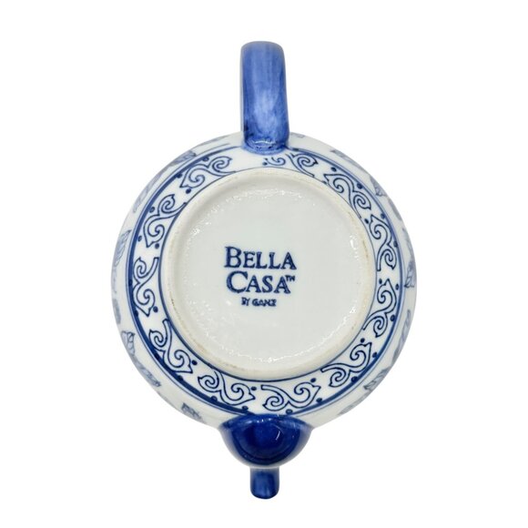 Bella Casa By Ganz Teapot with Lid Blue White Porcelain Floral 9 x 6 inches - Picture 3 of 9